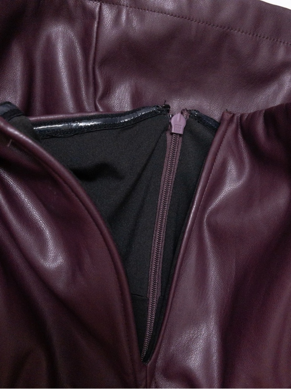 Ashley Park Voila Vegan Leather Mini Dress 12 Plum Strapless Rose Bow RTR - Picture 11 of 15